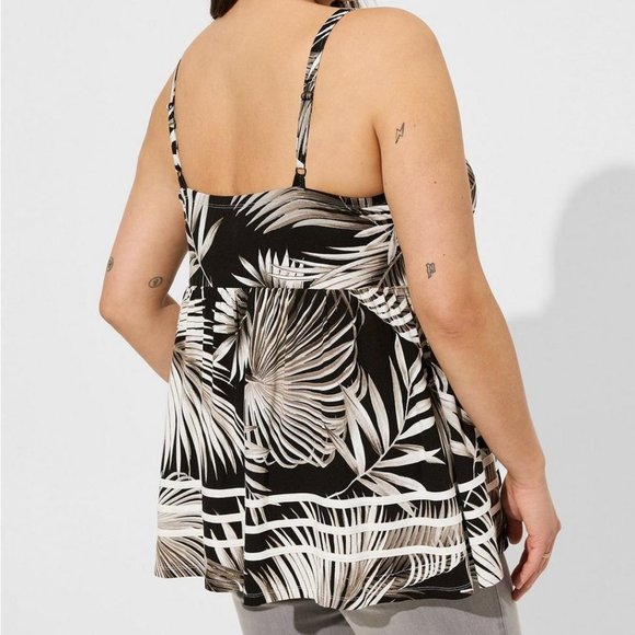 Torrid Black and White Leaf Print Camisole - Picture 2 of 14